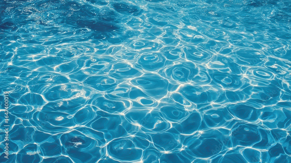 Obraz premium A shimmering surface of clear blue water, capturing light reflections and ripples, creating a tranquil and refreshing ambiance.