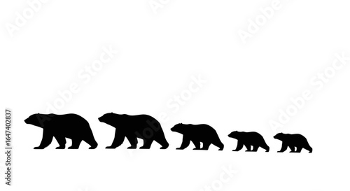 bear family silhouette illustrating growth teamwork and the journey of family businesses perfect for branding and childrens content