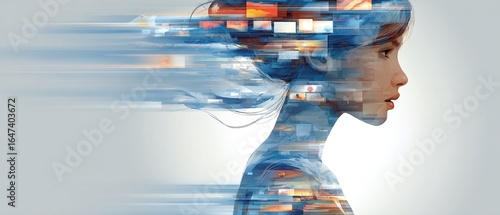 KOBIETA I STRUMIEŃ DANYCH - KOMPOZYCJA CYFROWA