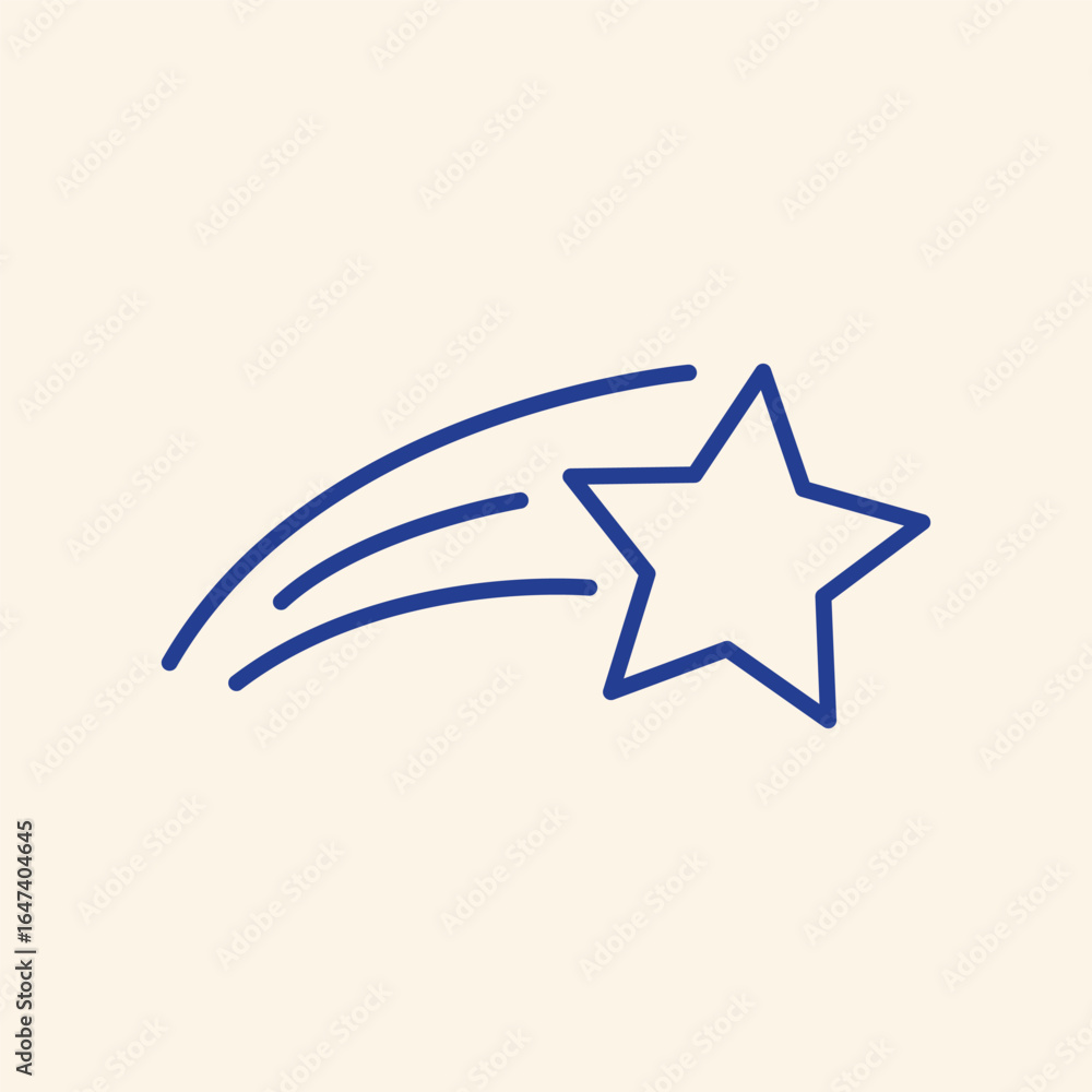 Dynamic blue shooting star icon streaking across a pale background, symbolizing wishes and aspirations. Dynamic blue shooting star icon streaking across a pale background, symbolizing wishes and aspirations.