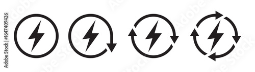 Recycling and reducing renewable energy electricity icon isolated on white background. Vector Illustration Free Download Recycling and reducing renewable energy electricity icon isolated on white background. Vector Illustration - GFXLoad
