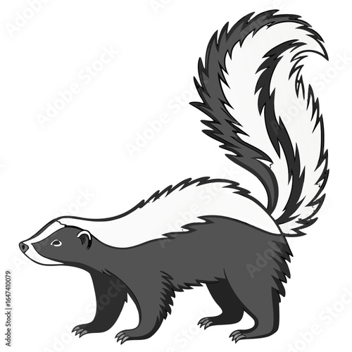 Cute skunk illustration isolated on white background