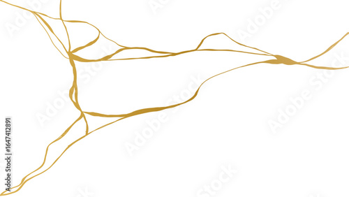 luxury marble texture pattern of Golden kintsugi crack. Vector horizontal backdrop poster background with intertwine graceful veins. gold broken seams
