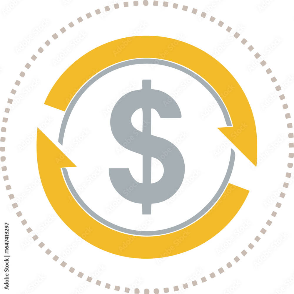 Obraz premium Circular Dollar Symbol Representing Finance and Budget