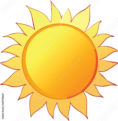 Sun with Radiating Rays Symbolizing Brightness and Optimism