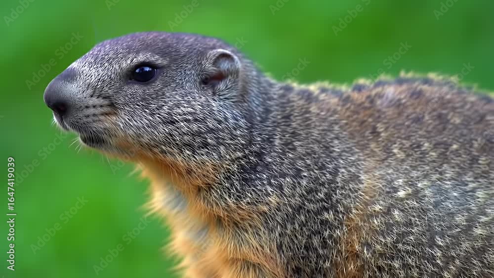 Alpine Marmot Close-up Portrait in Natural Environment Alpine Marmot Close-up Portrait in Natural Environment