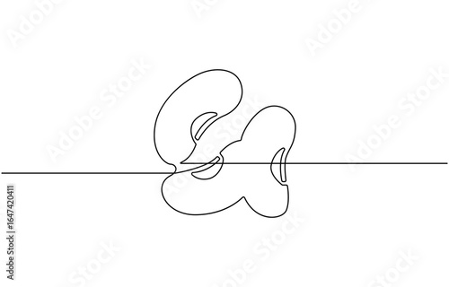 Continuous Line Drawing , Bean icon.