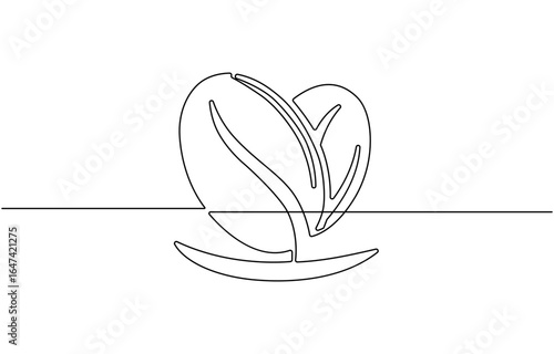 Continuous Line Drawing , Bean icon.