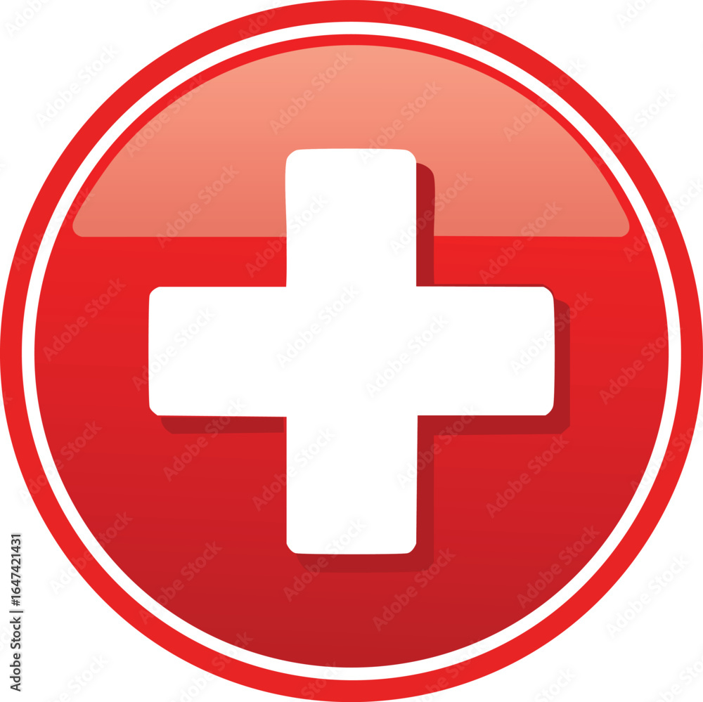 Obraz premium Red Medical Cross Symbol Representing Health and Emergency
