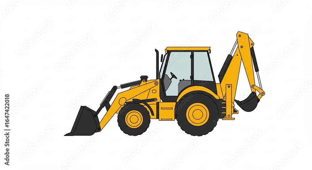 Naklejka premium excavator on a white background