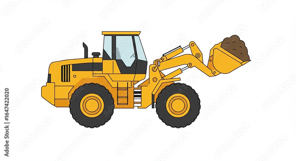 Fototapeta premium yellow bulldozer isolated on white