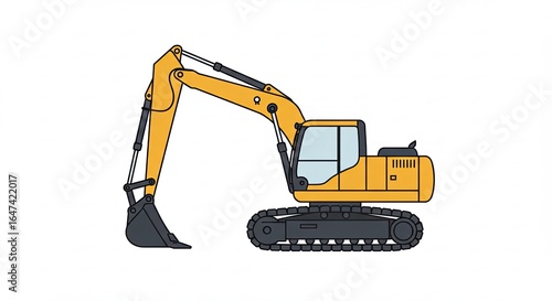 excavator on a white background