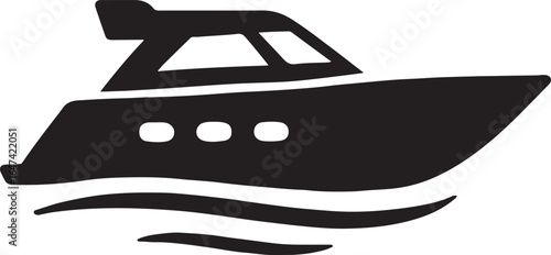 Yacht silhouette vector for luxury, travel, boating, sea, marine, and nautical design projects.