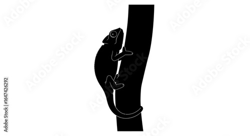 chameleon silhouette on branch adaptability camouflage and natures elegance for your designs