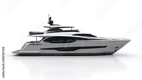 Side view of a modern luxury yacht.