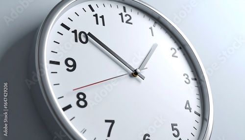 Modern Wall Clock with Time, and 955 AM.