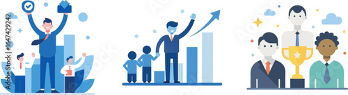 Teamwork and success unlocking a treasure chest of opportunities