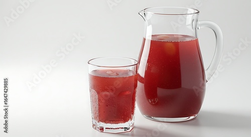 Wallpaper Mural Refreshing Red Fruit Juice in Pitcher and Glass Torontodigital.ca