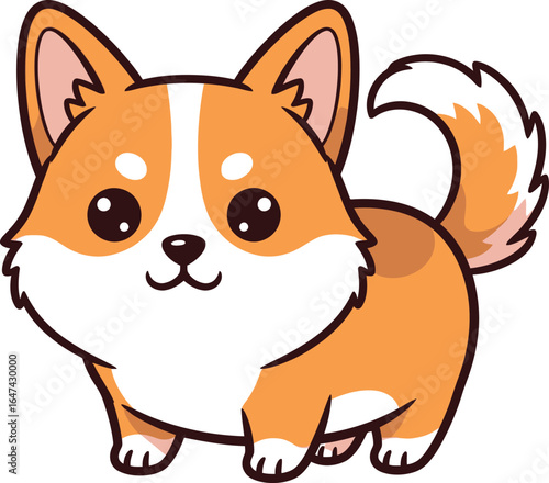 Adorable Cartoon Corgi Puppy A Playful and Charming Illustration of a Beloved Breed