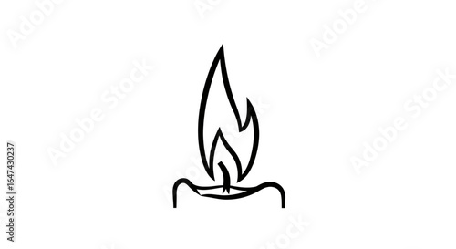 simple line art candle flame icon perfect for websites apps and branding projects needing a clean minimalist design