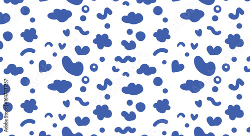 Blue abstract shapes pattern