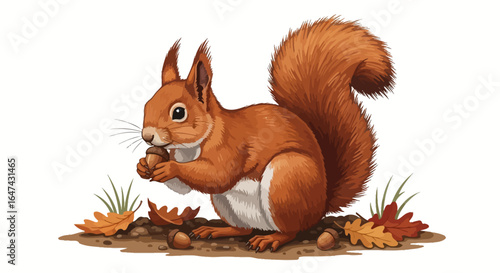 adorable red squirrel enjoying autumns bounty perfect for childrens books nature websites and fallthemed designs