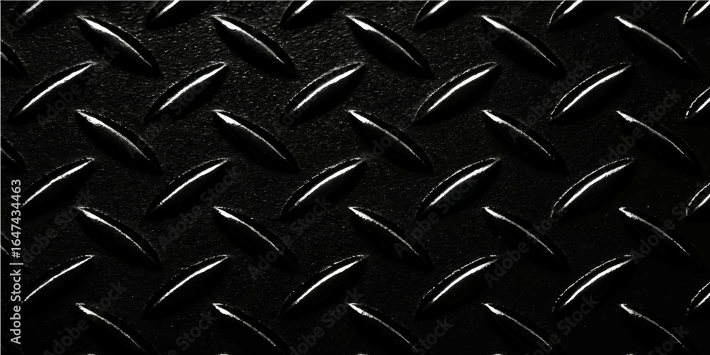 Metal steel plate texture with a seamless diamond pattern for an industrial background