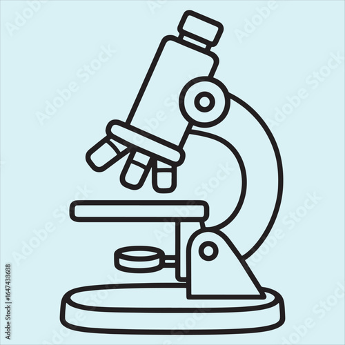 Black microscope silhouette, black vector icon style, clean cut, white background setx gradient contract, minimal design, stock illustration style, transparent.