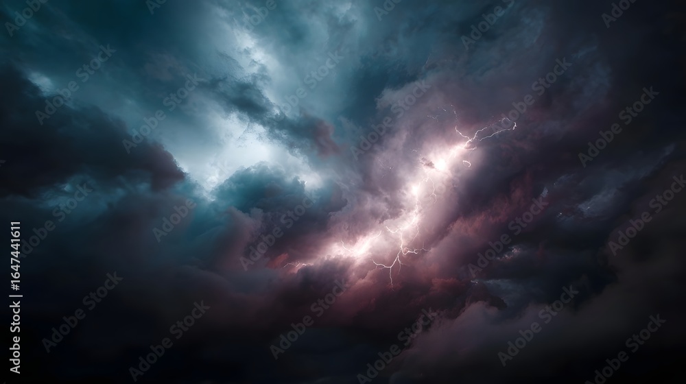 Obraz premium Dramatic lightning strike during a thunderstorm