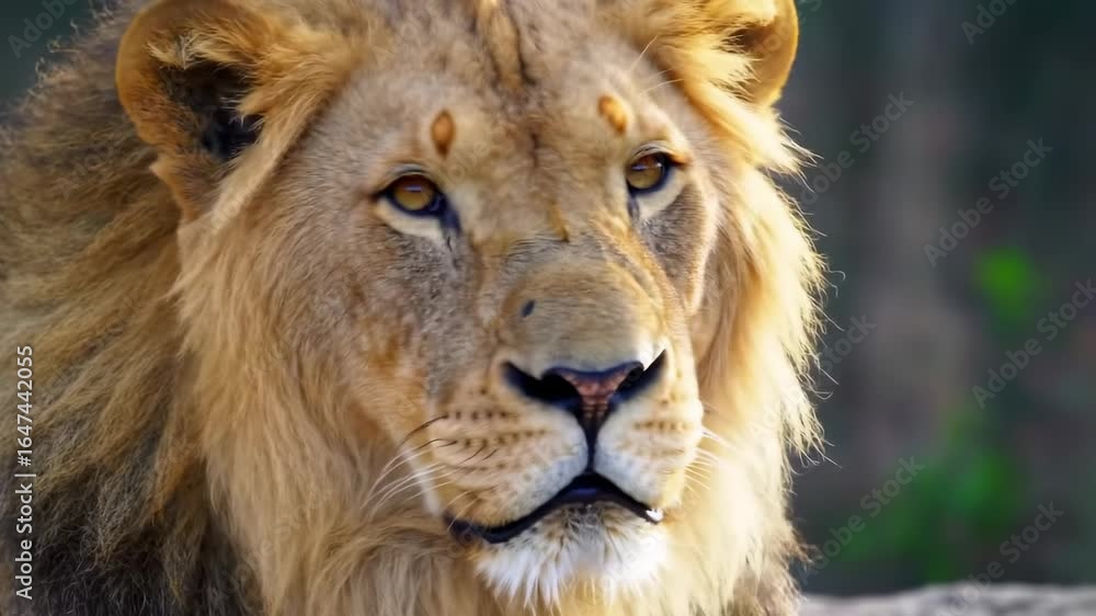 Lion's close-up profile Lion's close-up profile