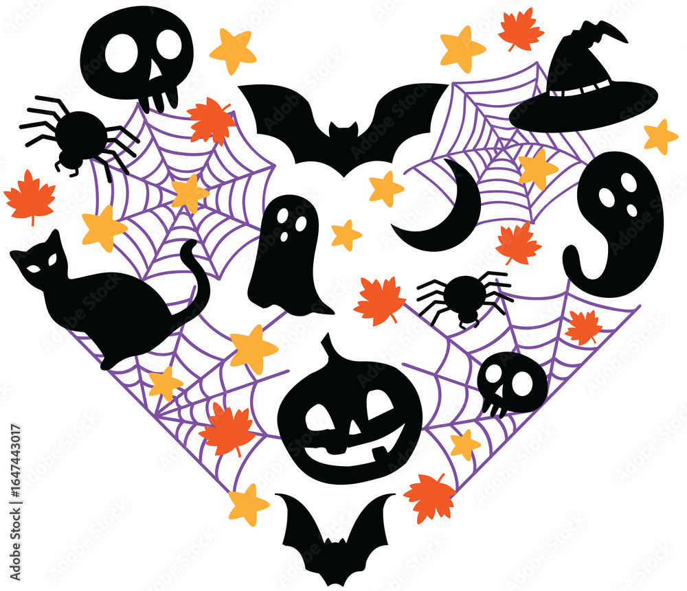 Fototapeta premium Halloween Spooky Heart Design