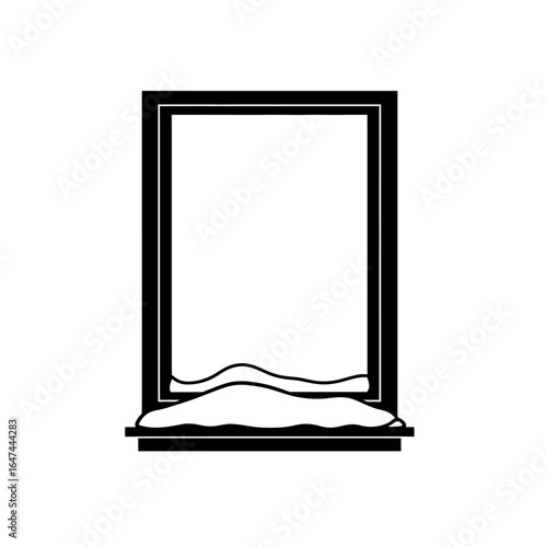 snowcovered windowsill a simple winter icon for holiday designs seasonal marketing and cozy atmosphere illustrations