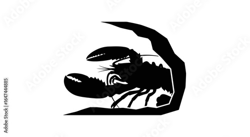 striking lobster silhouette a bold black and white seafood icon for restaurant menus branding and nautical designs