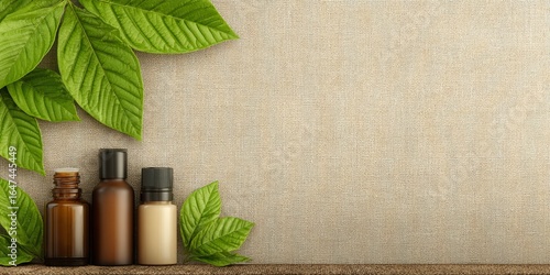 PRODOTTI PER LA CURA DELLA PELLE NATURALI SU SFONDO DI LINO