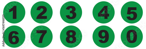 Set of numbers . Number circles set1 to 10 . Set of Round 1-10 numbers icon for education.