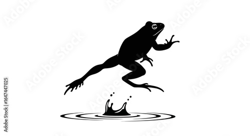 bold leap of faith frog silhouette jumping into water symbolizing courage risktaking and overcoming challenges in business and life