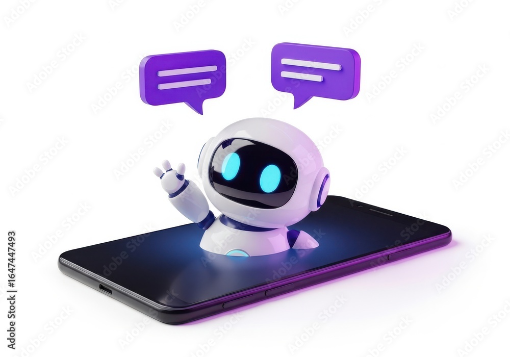 custom made wallpaper toronto digitalRobot Chatbot on Smartphone Display
