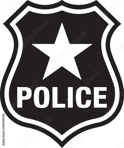 police shield badge vector illustration star emblem law enforcement identity design ai eps png jpeg stock graphic print