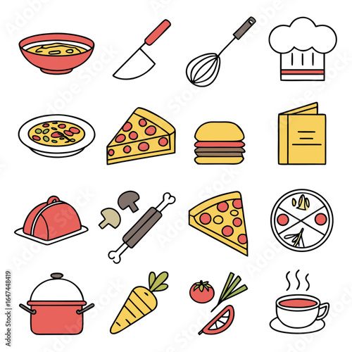 Food and Cooking Icon Set - Adobe Illustrator Artwork