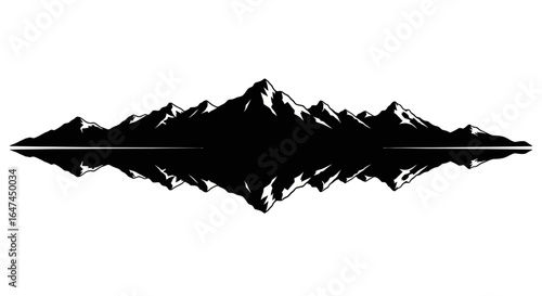 serene mountain reflection achieve balance and tranquility with this striking black and white landscape design for your wellness brand yoga studio or meditation app