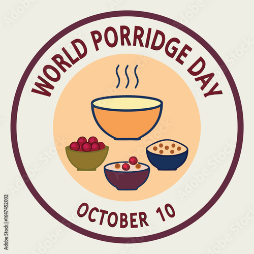 World Porridge Day Celebration With Three Bowls Of Porridge october 10 oatmeal