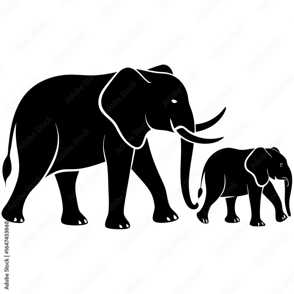 Obraz premium elephant silhouette vector