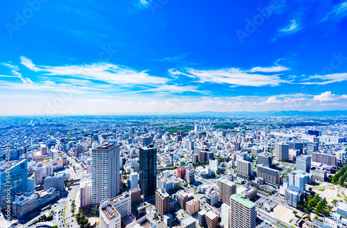 浜松駅 の 北側 の 浜松城 を 望む パノラマビュー 【 浜松市 の 都市風景 】