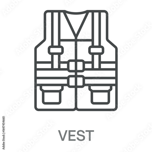 Vest Simple Style Design Outline Symbol Illustration