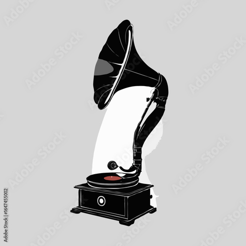 retro gramophone vinyl ready vector