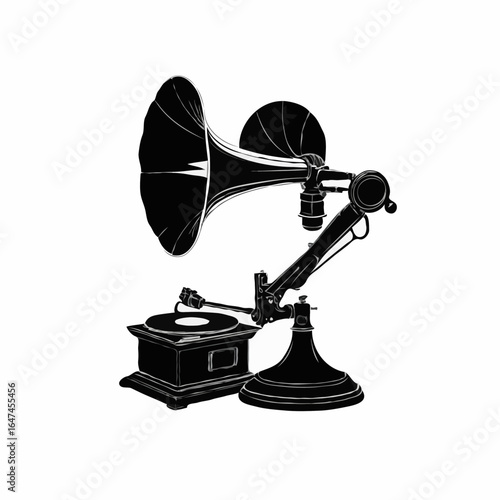 old gramophone isolated