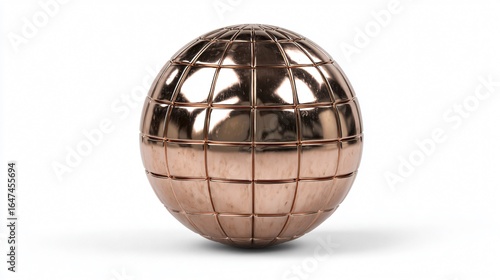 Shiny Metal Sphere on White Background - Professional 3D Render