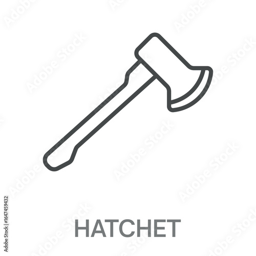 Hatchet Simple Style Design Outline Symbol Illustration