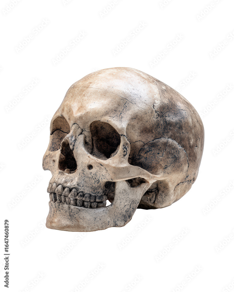 Obraz premium Human skull isolated on transparent background