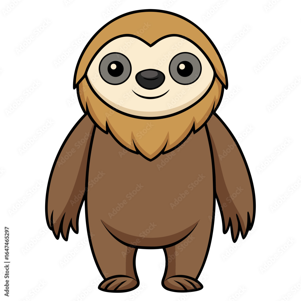 Obraz premium Sloth Cartoon Vector PNG